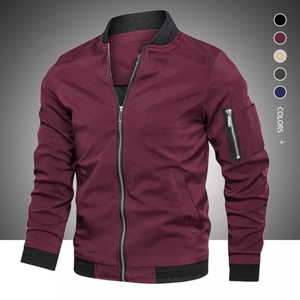 Bomber Jacket Men Fashion Casual Windbreaker Jacket Coat Men 2022 Spring Autumn - Picture 8 of 9